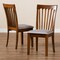 Baxton Studio Minette Grey Upholstered Walnut Wood 2-Piece Dining Chair Set 169-10546 - alternate 6